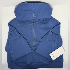 NWT Lululemon Women’s Scuba Hooded Half Zip Sweatshirt, Brilliant Blue, XS/S